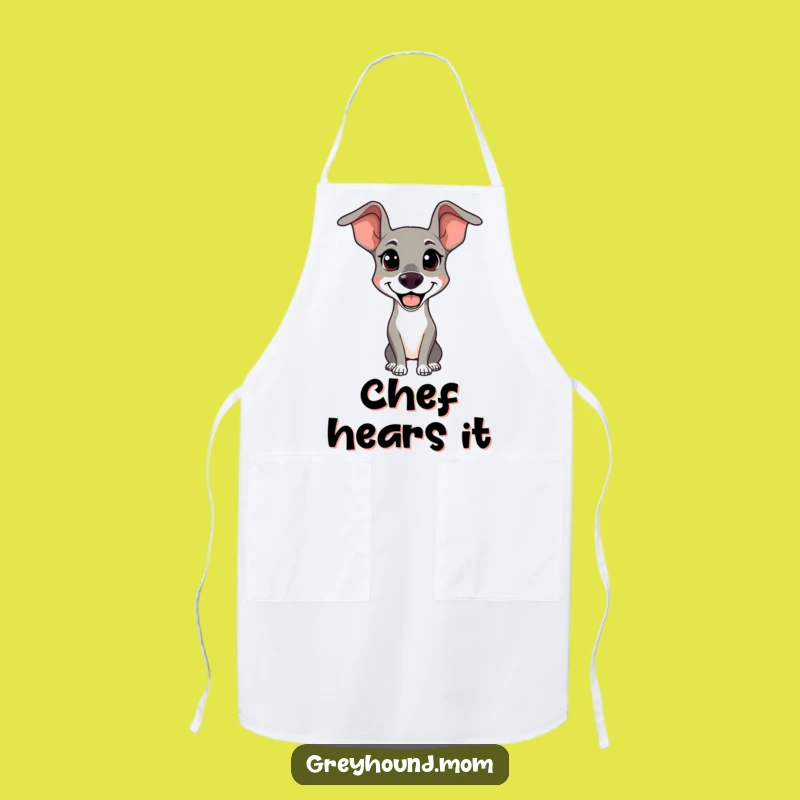 Funny Alert Greyhound Apron - Chef's Happy Dog Kitchen Gift