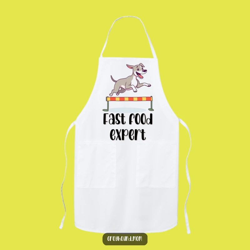 Funny Greyhound Race Apron: Runner Dog Gift for Kitchen Speed