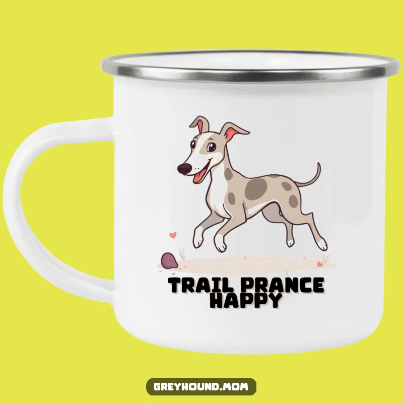 Funny Greyhound Happy Camping Mug: Joyful Companion for Adventures