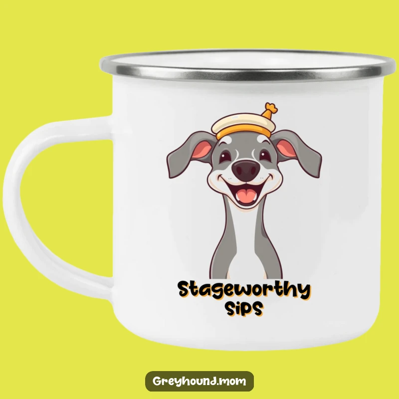 Funny Greyhound Opera Hat Camping Mug - Classy Outdoor Gift