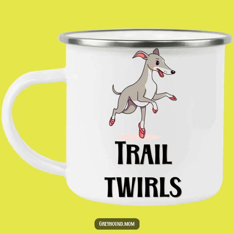 Funny Greyhound Ballet Camping Mug: Outdoor Pirouettes & Hot Drinks