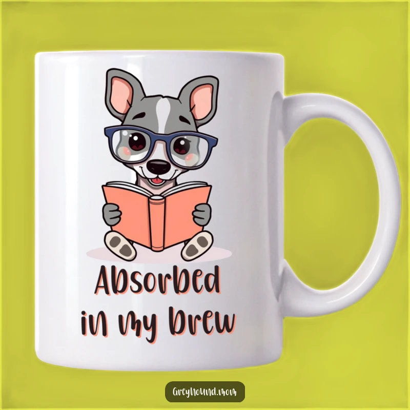 Funny Bookworm Greyhound Mug - Avid Reader Dog Gift for Literary Humor