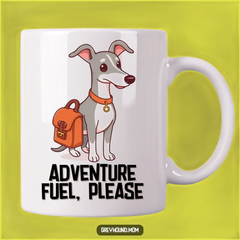 Funny Adventure Greyhound Mug: Ready for Outing Dog, Perfect Funny Gift