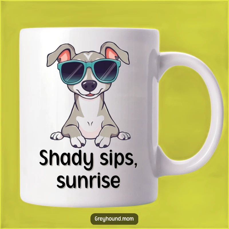 Funny Relaxed Greyhound Mug - Cool Shades Dog Gift