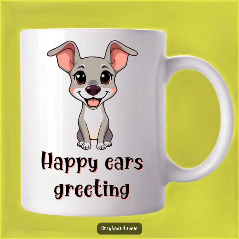 Funny Alert Greyhound Mug - Happy Dog Gift for Enthusiasts