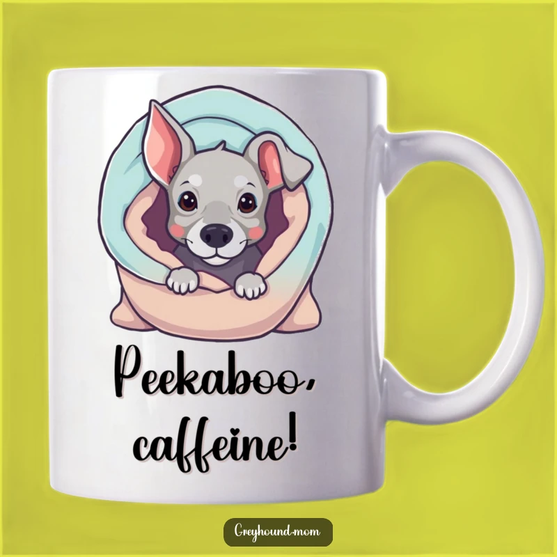 Funny Curious Greyhound Peeking Mug - Perfect Cozy Gift for Dog Lovers!