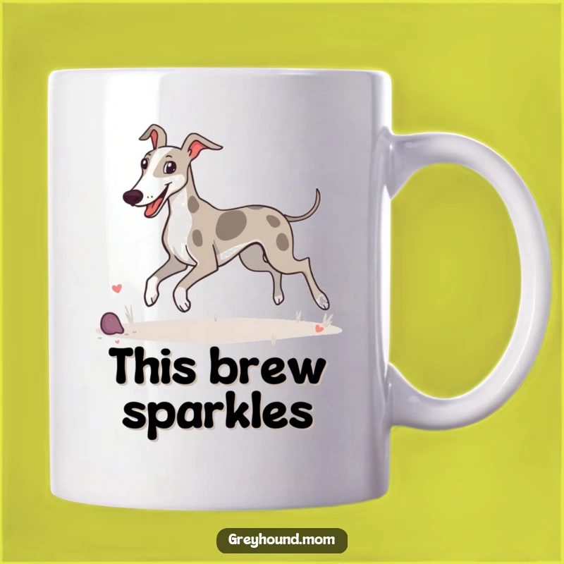 Funny Greyhound Prancing Mug: Happy Dog Joyful Gift Idea