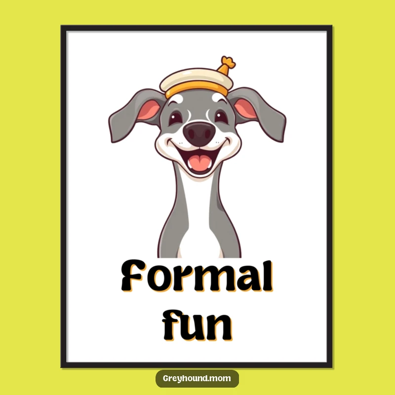 Funny Greyhound Opera Hat Digital Art - Elegant Joyful Print Gift