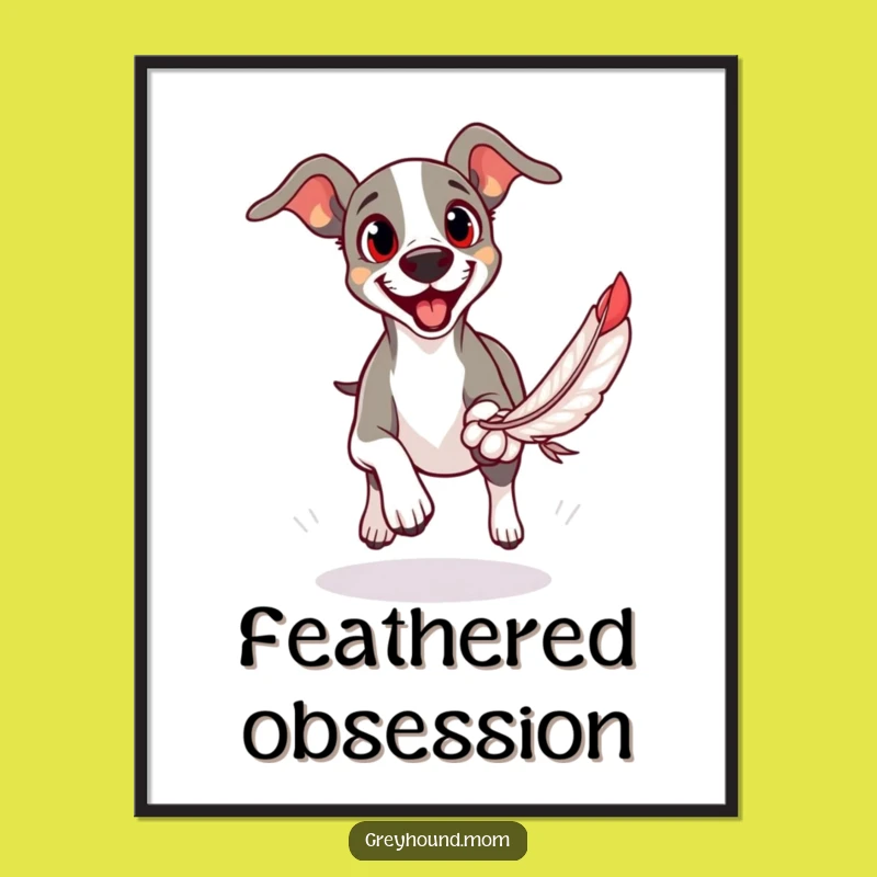 Funny Greyhound Chase Digital Art: Instant Playful Dog Decor