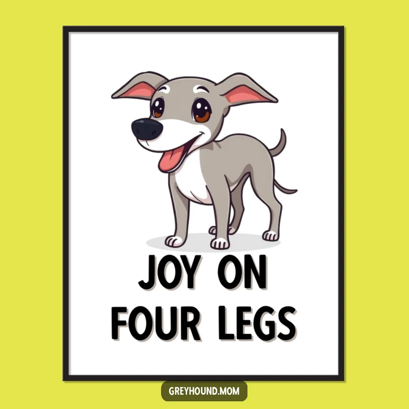 Funny Greyhound Digital Art: Ready for Fun Decor, Instant Funny Gift Download
