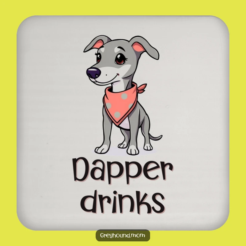 Funny Greyhound Coaster: Bandana Style, Proud Table Protector Gift