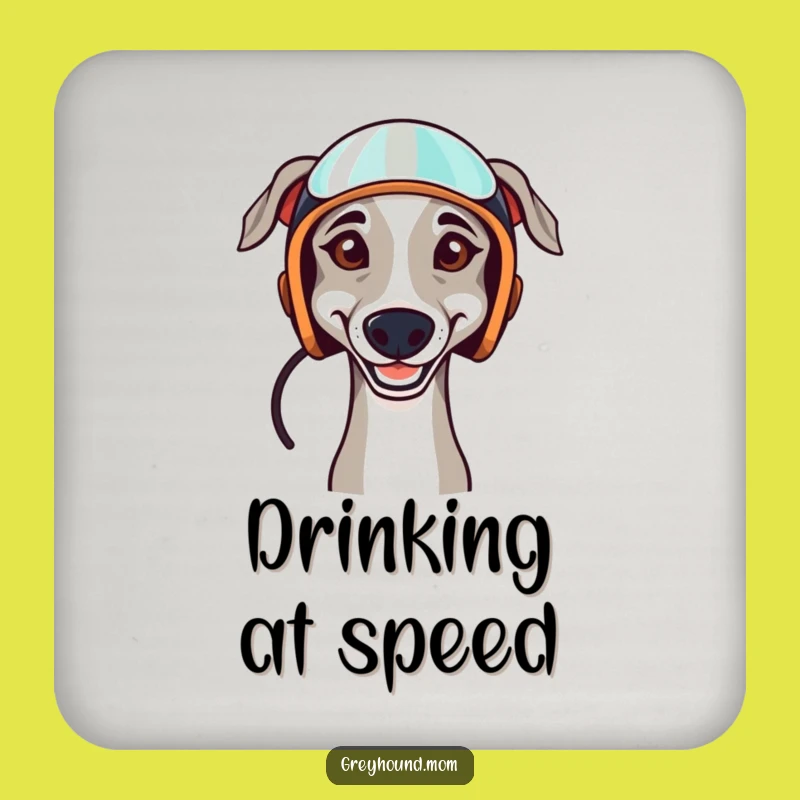 Funny Greyhound Coaster - Protect Surfaces with Racer Humor, Great Funny Gift