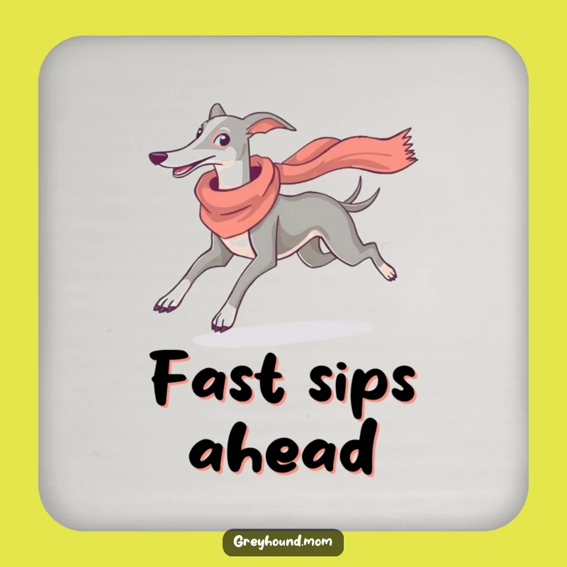 Funny Greyhound Scarf Coaster Set - Elegant Runner Drink Protection Gift