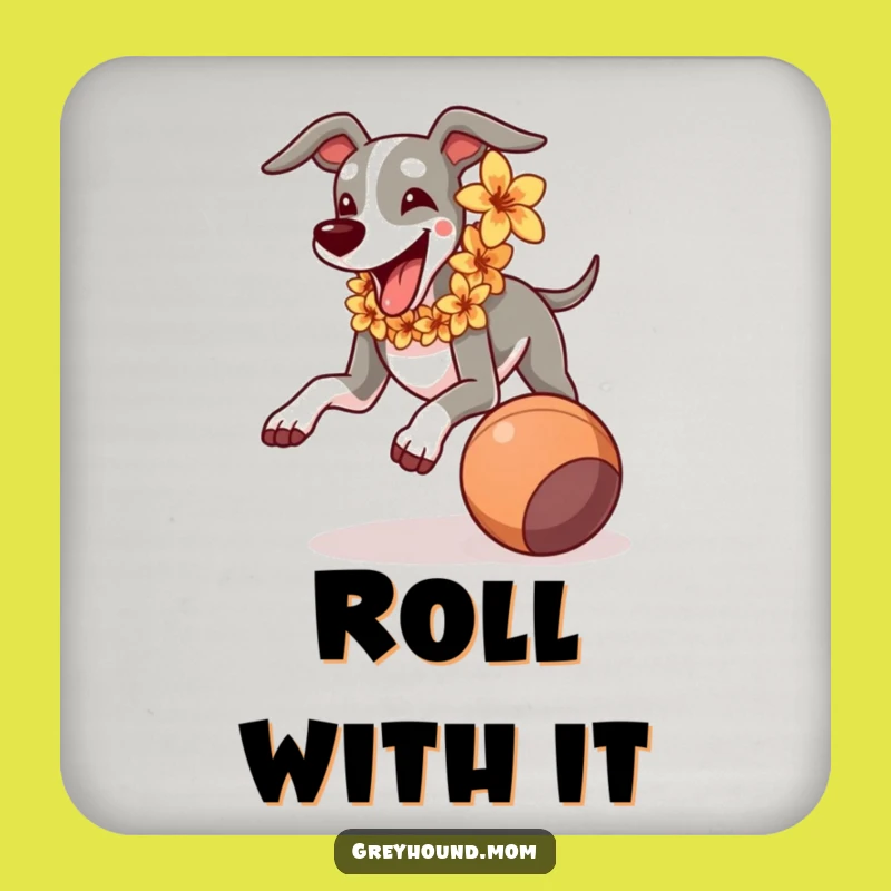 Funny Greyhound Lei Running Ball Coasters - Joyful Table Protection Gift