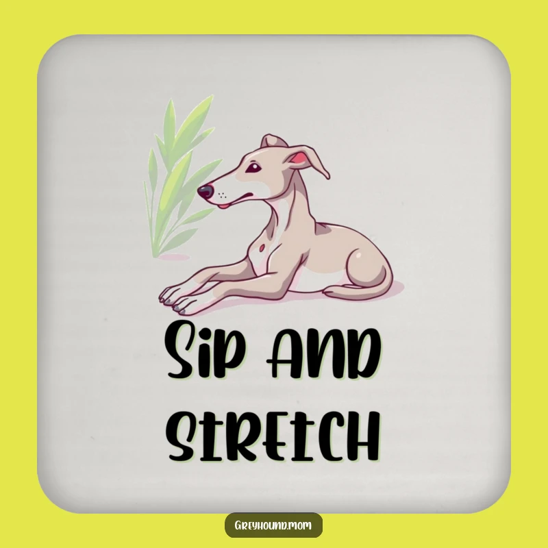 Funny Greyhound Sun Coaster - Protect Surfaces with Canine Calm Gift!