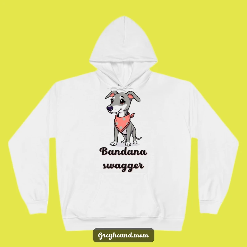 Cozy Funny Greyhound Hoodie: Bandana Style, Proud Dog Comfort
