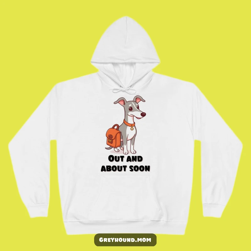 Cozy Funny Greyhound Satchel Hoodie: Warm & Whimsical Travel Dog Gift, Fun Design