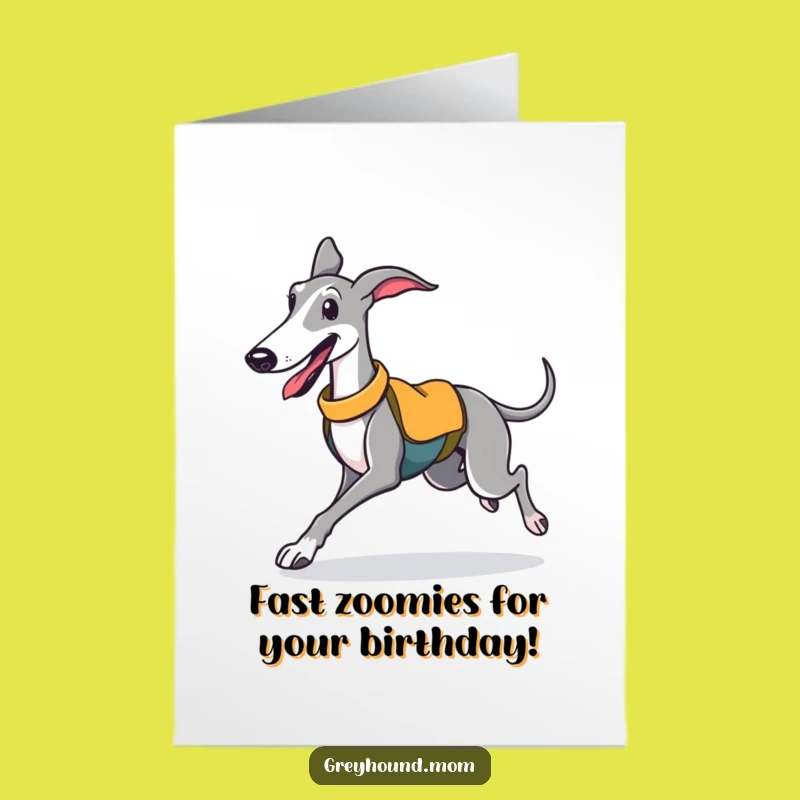Free Printable Birthday Card: Joyful Greyhound Runner for a Hilarious Celebration