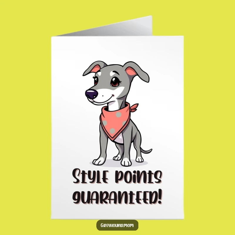 Free Printable Congrats Card: Stylish Greyhound Bandana Congrats Downloadable Gift