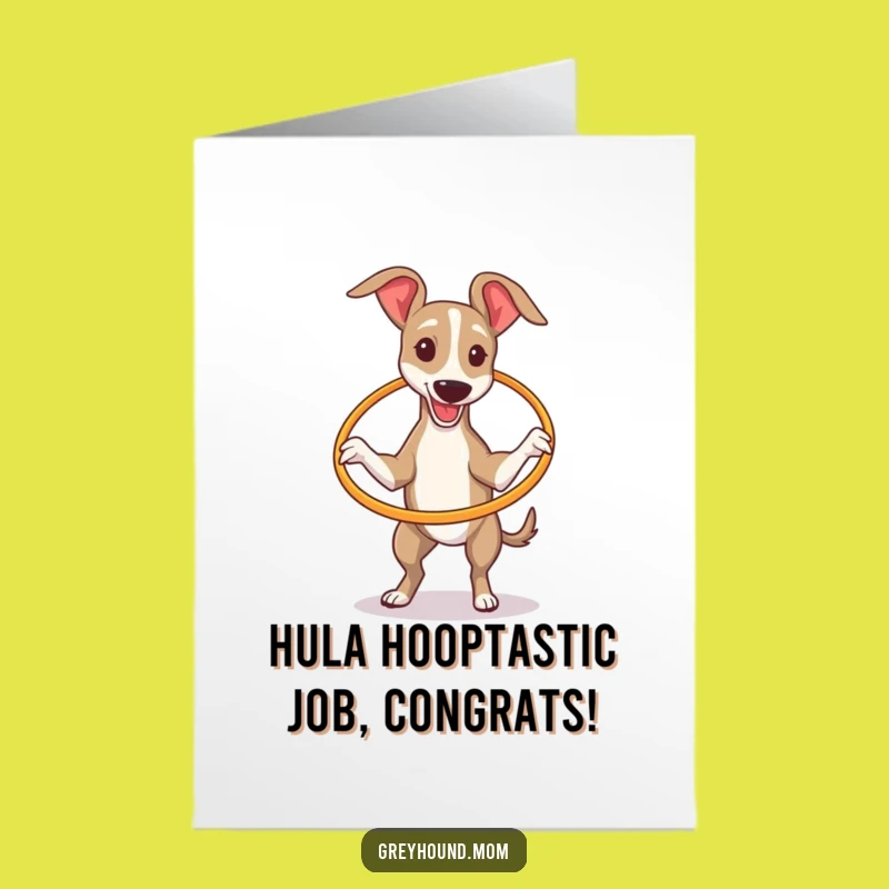 Free Printable Greyhound Hula Hoop Congrats Card: Hilarious DIY Achievement Art!