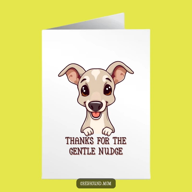 Free Printable Greyhound Thank You Card: Elegant Dog Appreciation Downloadable