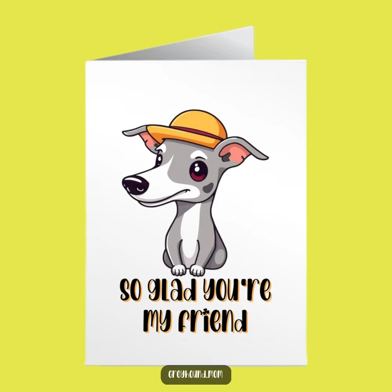 Free Printable Thank You Card: Jaunty Hat Greyhound Funny Downloadable Gift