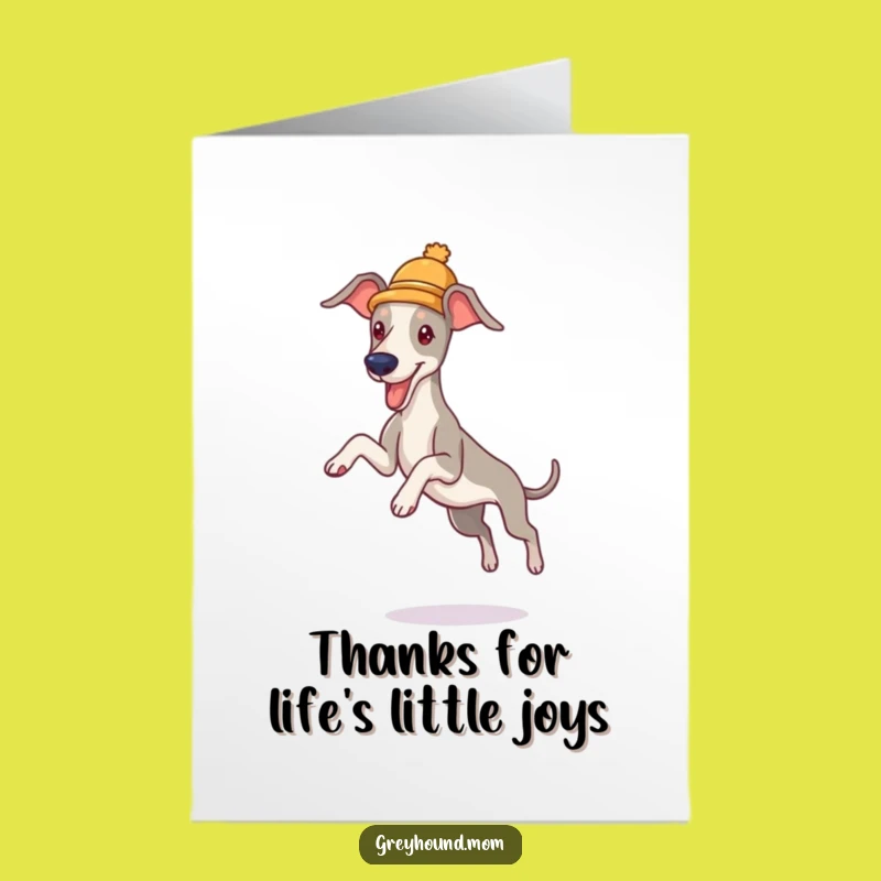Free Printable Thank You Card: Playful Greyhound's Thanks, Funny Downloadable Gift for Appreciation