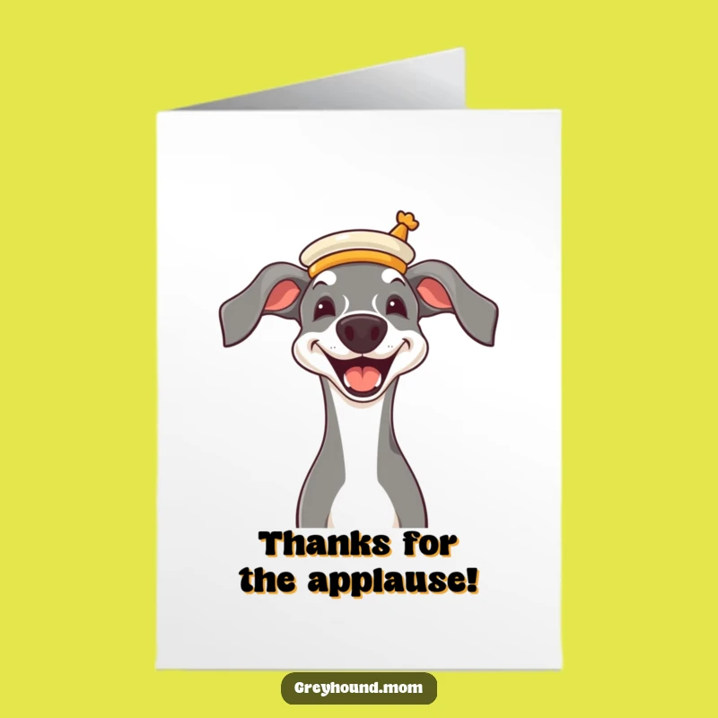 Free Printable Thank You Card: Classy Greyhound Star, Funny Gratitude Downloadable Gift