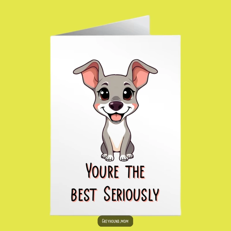 Free Printable Thank You Card: Happy Greyhound's Thanks, Funny Downloadable Gift of Gratitude