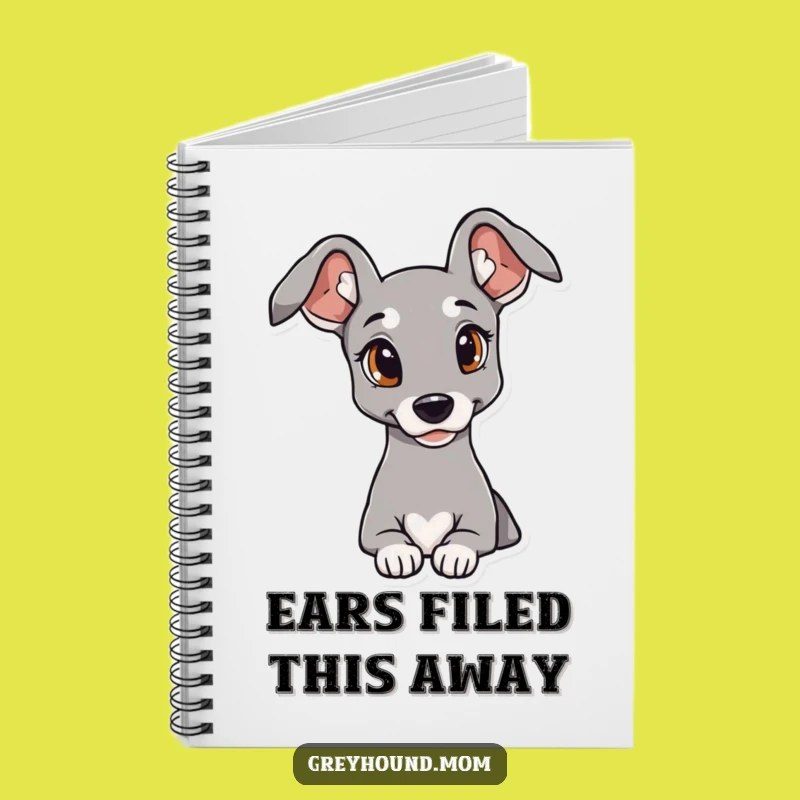 Funny Guided Greyhound Notebook: Elegant Ears, Curious Thoughts - Journal Gift