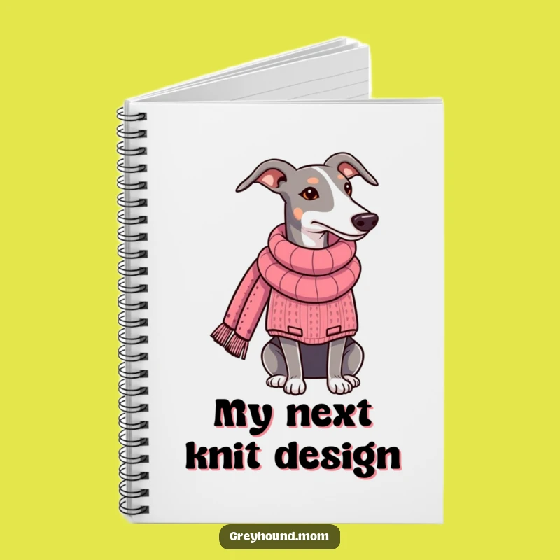 Funny Greyhound Sweater Knitting Notebook - Jot Down Crafty Ideas