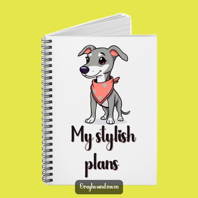 Funny Greyhound Notebook: Bandana Style, Proud Thoughts Journal