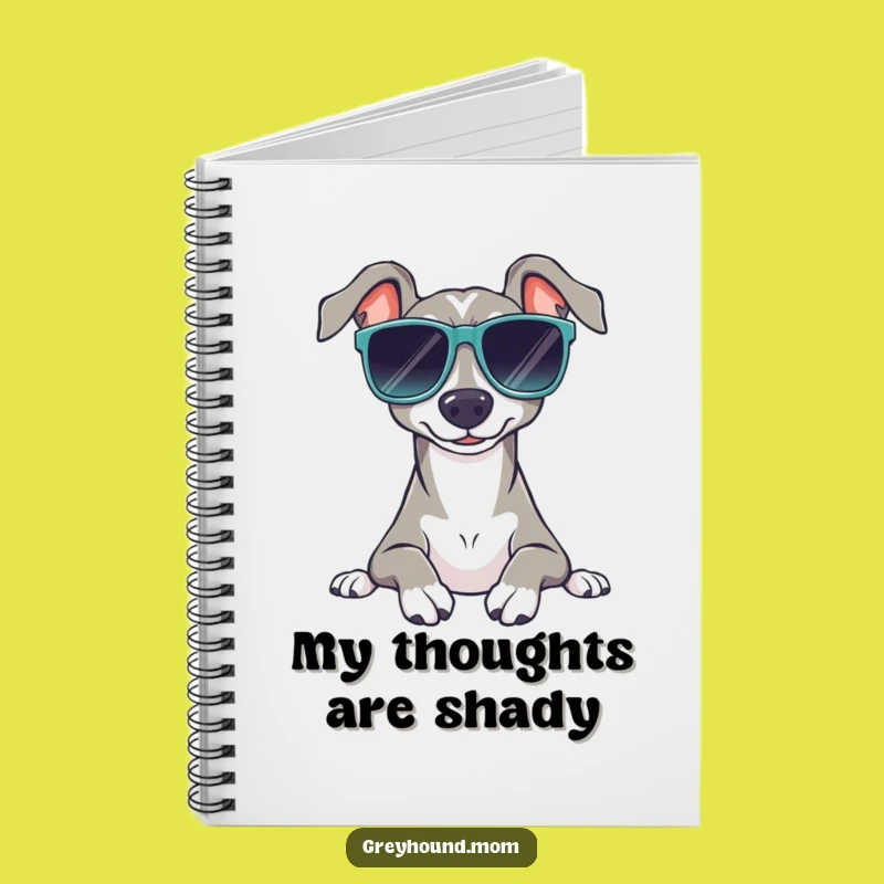 Funny Sunglasses Greyhound Notebook - Relaxed Peace Journal Gift