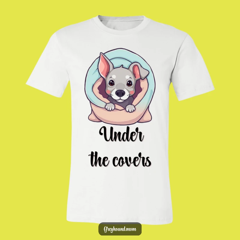 Funny Greyhound Blanket Peek T-Shirt - Hilarious Dog Lover Gift!