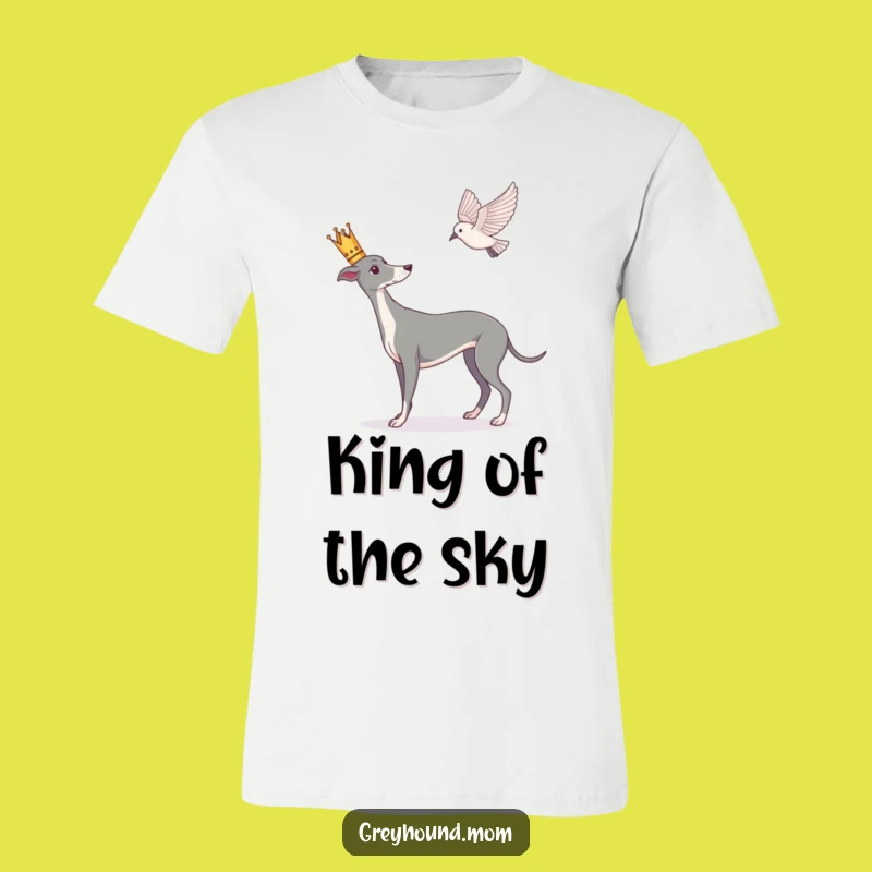 Funny Greyhound T-Shirt: Royal Birdwatcher Tee, Regal Canine Fashion