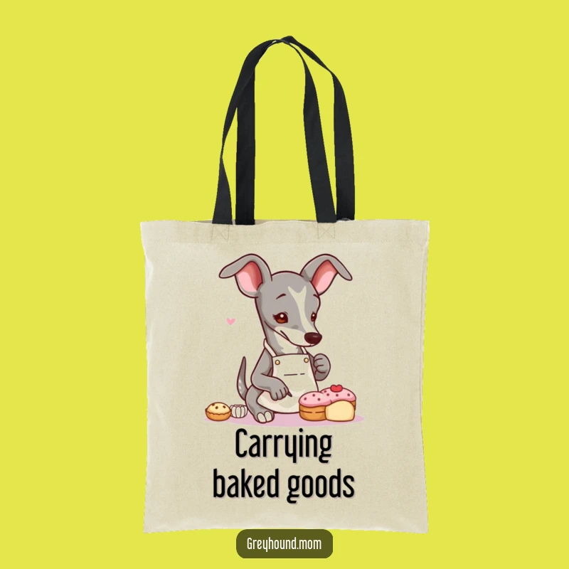 Funny Greyhound Baker Tote Bag: Carry Your Creations - Practical & Hilarious Dog Gift