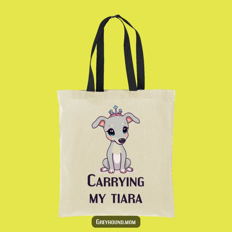 Funny Greyhound Tiara Tote Bag - Carry Your Elegance in Style