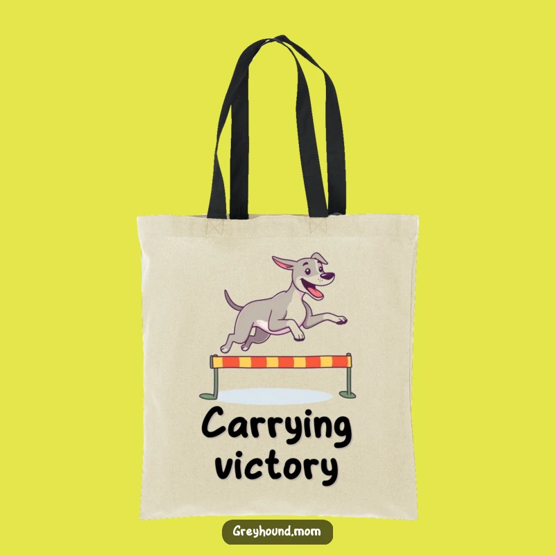 Funny Greyhound Leap Tote Bag: Carry Your Active Spirit