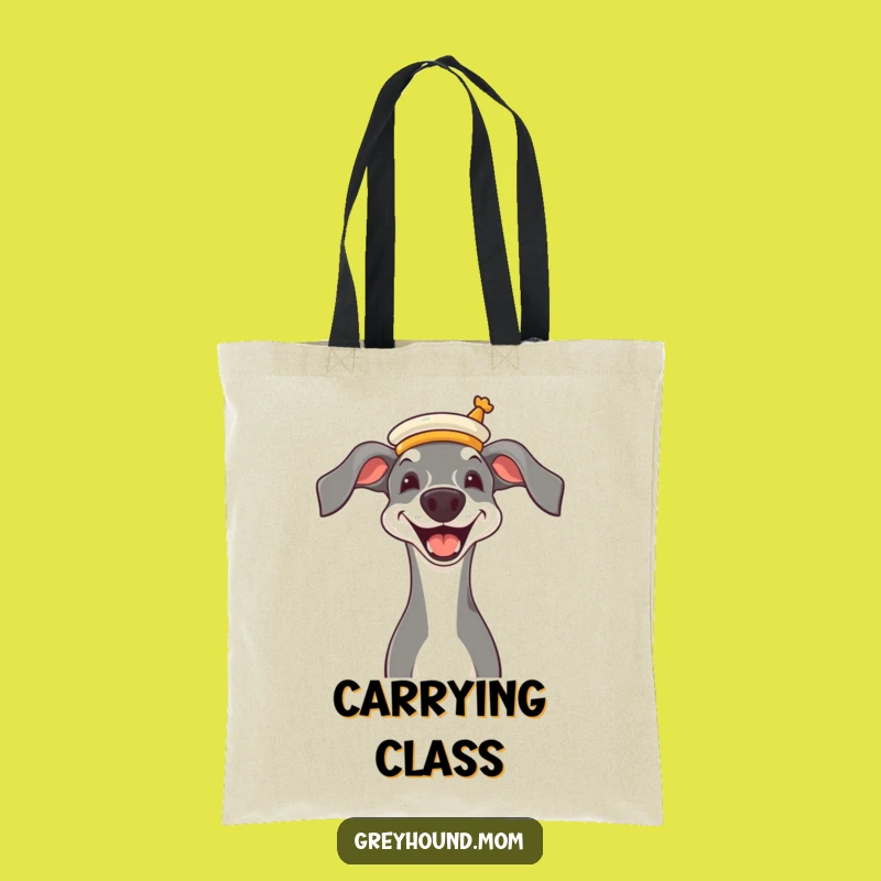 Funny Greyhound Opera Hat Tote Bag - Classy Canine Accessory Gift