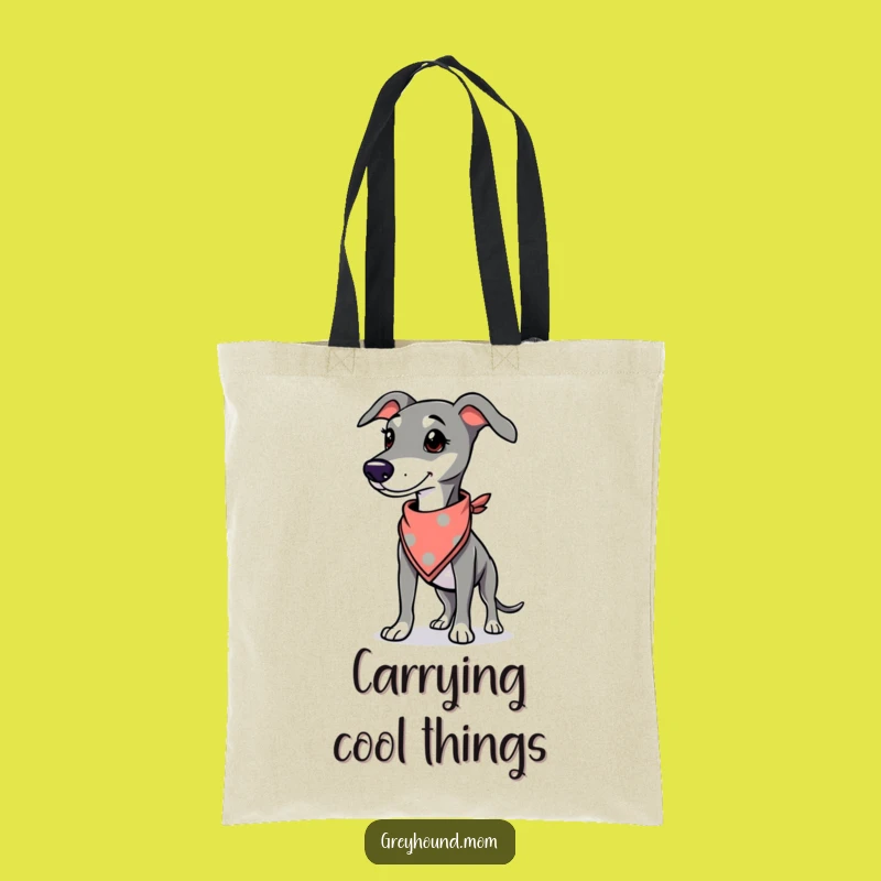 Funny Greyhound Tote Bag: Bandana Style, Proud Carryall