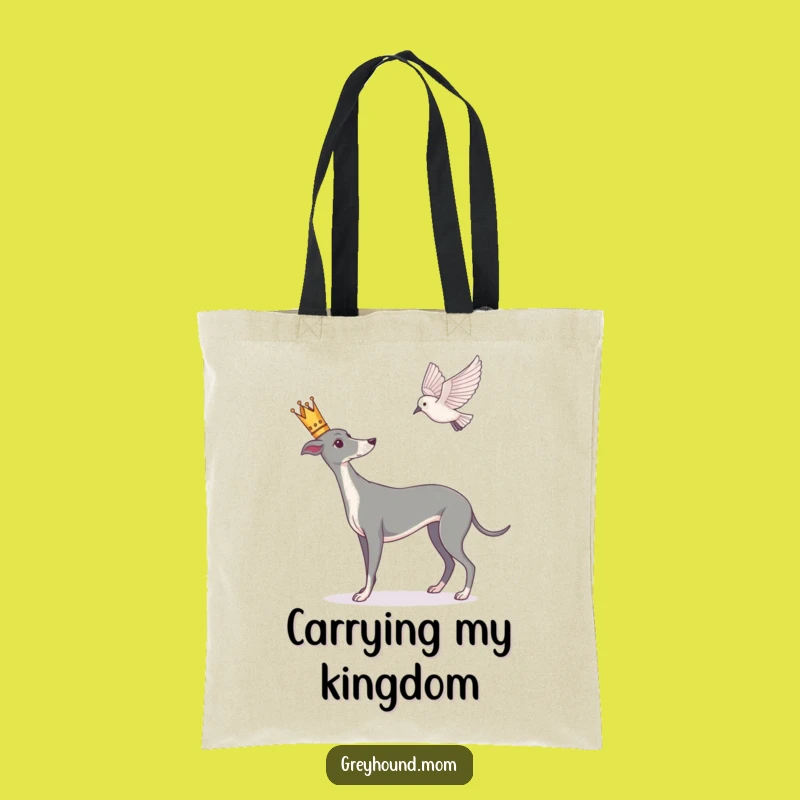 Funny Greyhound Tote Bag: Royal Bird Watcher, Elegant Carryall